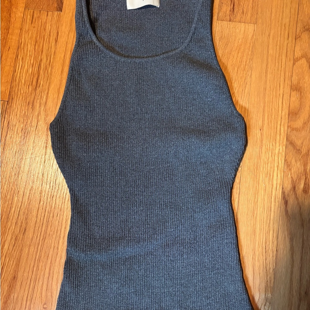 DISSH Charcoal Ribbed Tank Top
